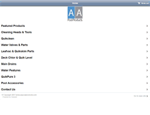 Tablet Screenshot of aapoolproducts.com